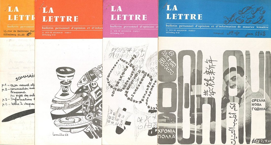 « La Lettre » de Maurice Lemaître, 1962-1978 - couvertures