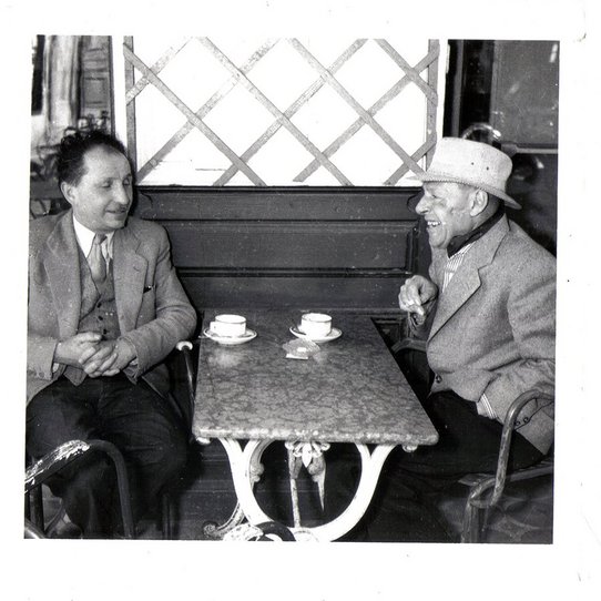 Portrait d'Alphonse Chave et Jean Dubuffet, Café La Régence, Vence, 1956