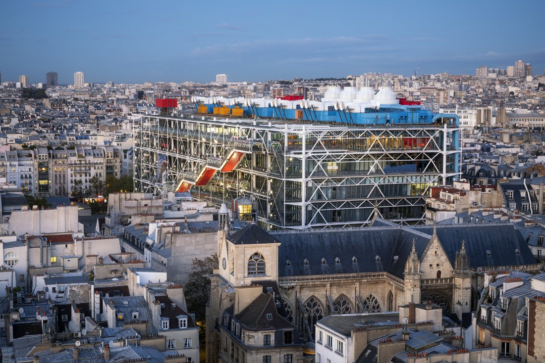 Vue du Centre Pompidou au centre de Paris